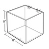 Azar Displays 8" Cube Bin for Pegboard or Slatwall, PK4 556112